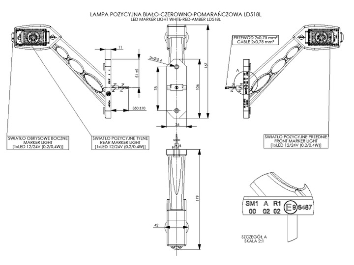 FEU GABARIT LED LED LATÉRALE LATERALE DIODE ÉLECTROLUMINISCENTE L + P photo 2 - milautoparts-fr.ukrlive.com