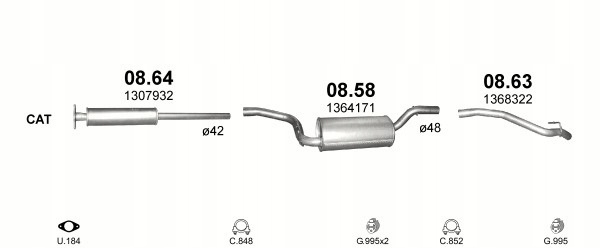 POLMOSTROW SILENCER CENTRAL FORD FOCUS 1,4 05- photo 2 - milautoparts-fr.ukrlive.com