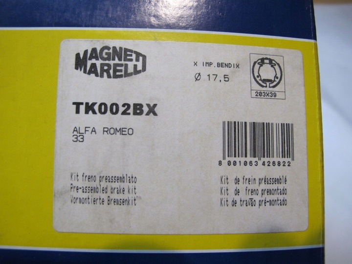 BRAKE SHOES CYLINDERS ALFA 33 ALFASUD 203X39 ..-93 photo 6 - milautoparts-fr.ukrlive.com