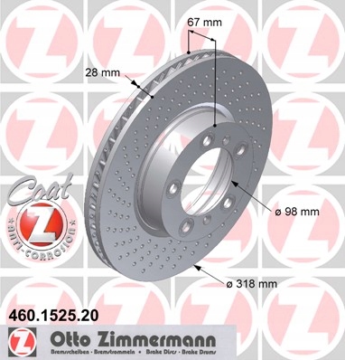 ZIMMERMANN DISCS FRONT PORSCHE 911 996 997 318MM photo 1 - milautoparts-fr.ukrlive.com