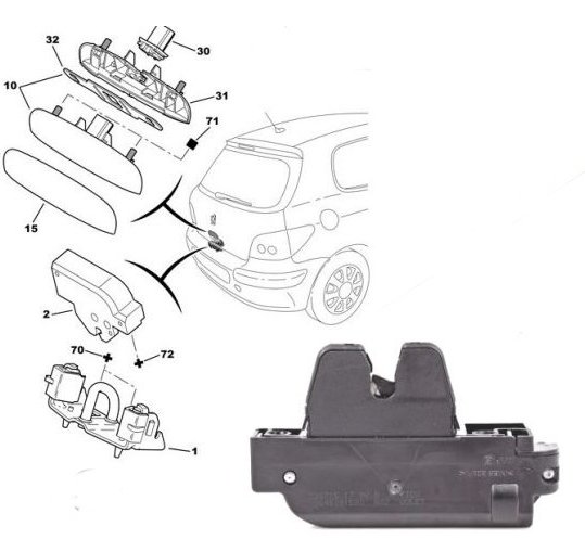 SERRURE PORTIÈRE CITROEN T. BERLINGO/ PEUGEOT DE CHARGEMENT (08- ) photo 6 - milautoparts-fr.ukrlive.com