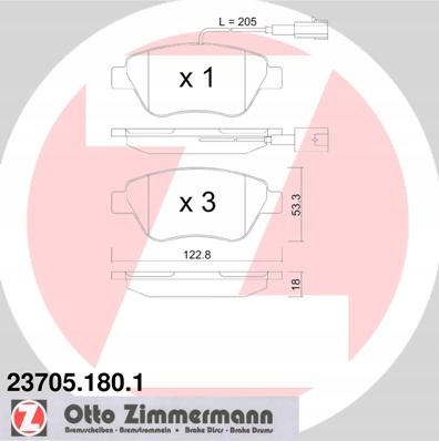 ZIMMERMANN SABOTS DE FREIN AVANT PUNTO 06- EVO PANDA QUBO photo 2 - milautoparts-fr.ukrlive.com