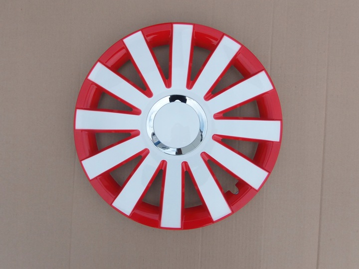 WHEEL COVERS 16 RED WHITE COLOR OPEL VW FORD MAZDA AUDI photo 2 - milautoparts-fr.ukrlive.com