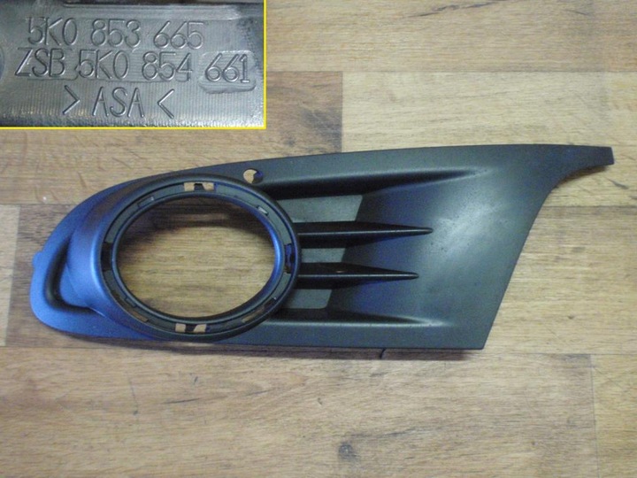 Решітка бампера ліва сторона vw golf vi 5k0853665, Ціна