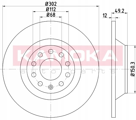 фото №1, 2x kamoka диск тормозная audi a6 04- зад 103261