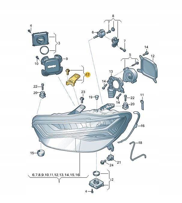 фото №3, Набор ремонтный фара ушки audi a6 c7 левый