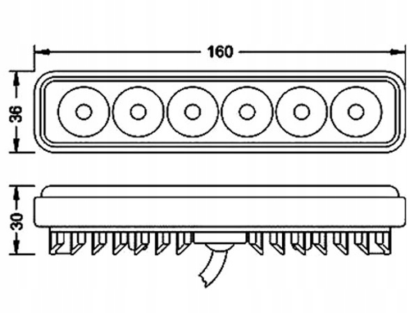 фото №5, Лампа led odp 60w 16cm задній заднього ходу 12v 24v rs