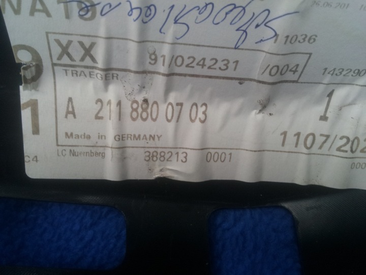 фото №8, E amg w211 рестайлінг ковзун підсилювач бампера перед 2118800703 a2118800703