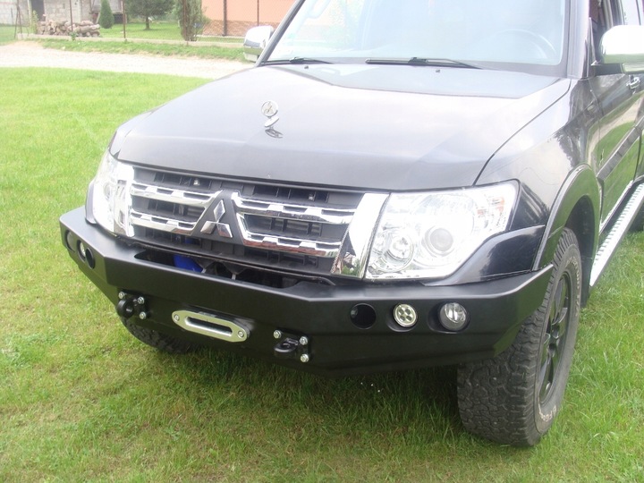 фото №13, Mitsubishi pajero 4 бампер перед металлический стальной