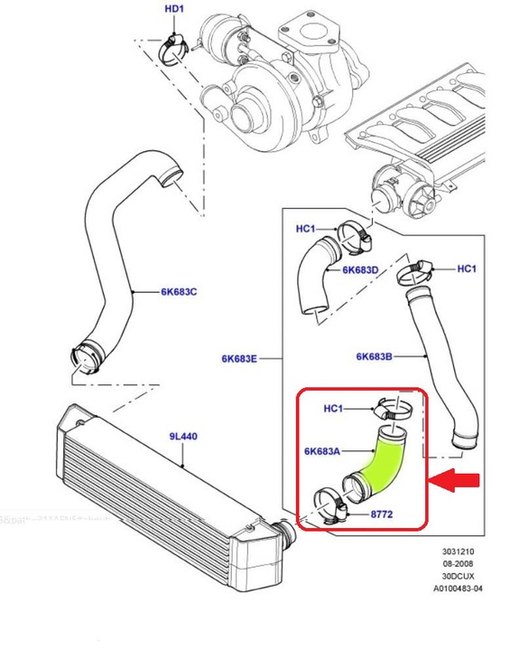 фото №7, Шланг turbo интеркулер range rover pnh000185