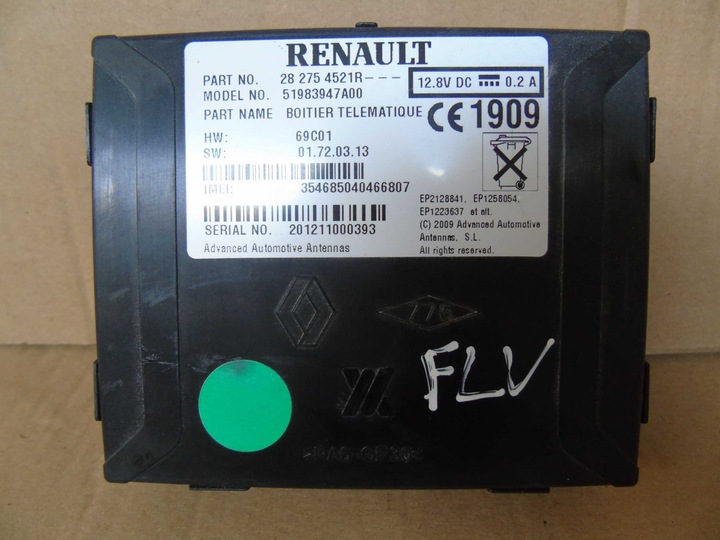 фото №1, Модуль renault fluence 282754521r