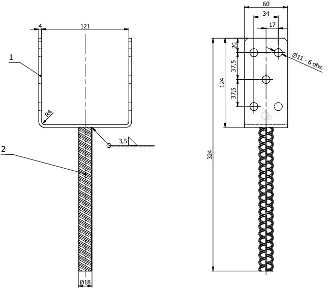 Крепление вертикальной стойки. Анкер для бруса 150х150. Закладная опора для бруса 150х150 в бетон. Анкерное основание столба Тип u 100 мм. RPS 100 U (101х120х4мм) анкерное основание столба Тип u.