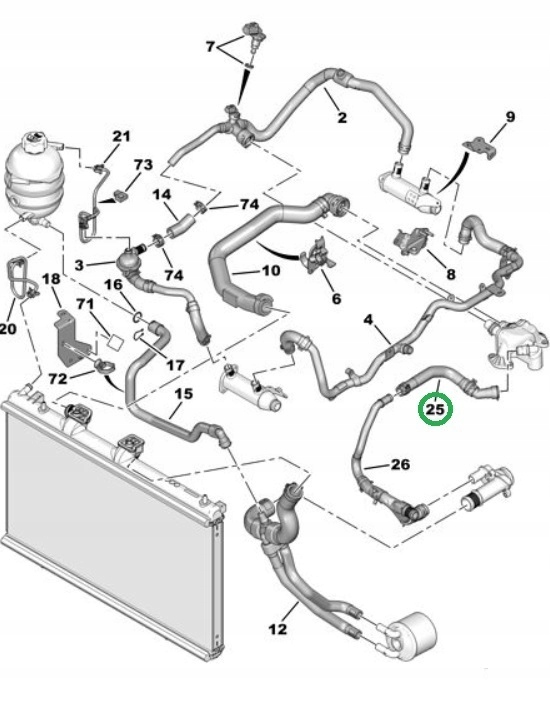 Пежо схема охлаждение. Система охлаждения Пежо 607 2.2 HDI. Система охлаждения Пежо боксер 2.2. Схема патрубки системы охлаждения Peugeot 407. Система охлаждения Пежо 607 3.0.