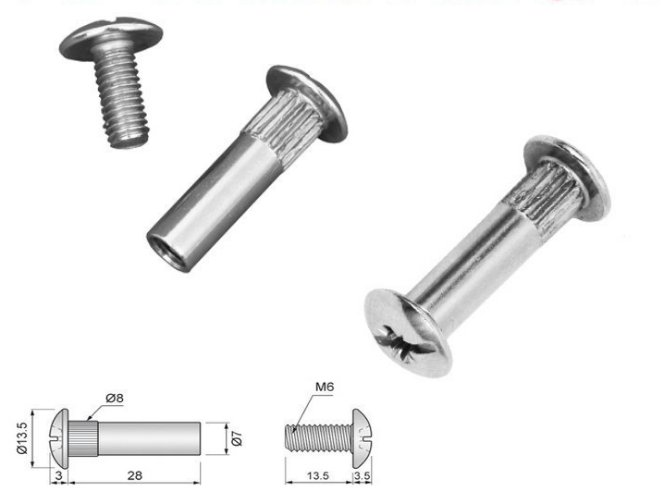 Винт для соединения мебели