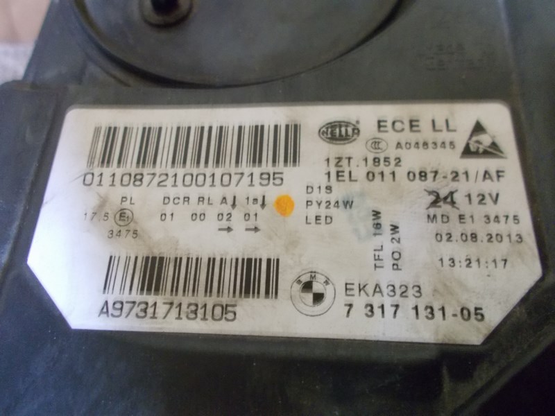 фото №10, Лампа лампи перед bmw 5 v f10 f11 lift ксенон