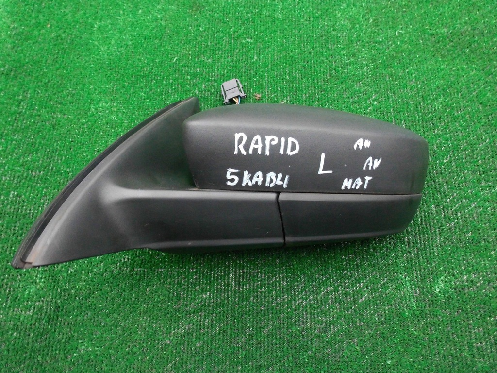 фото №1, Дзеркало skoda rapid 5ja ліва 5 кабелі чорні оригінал