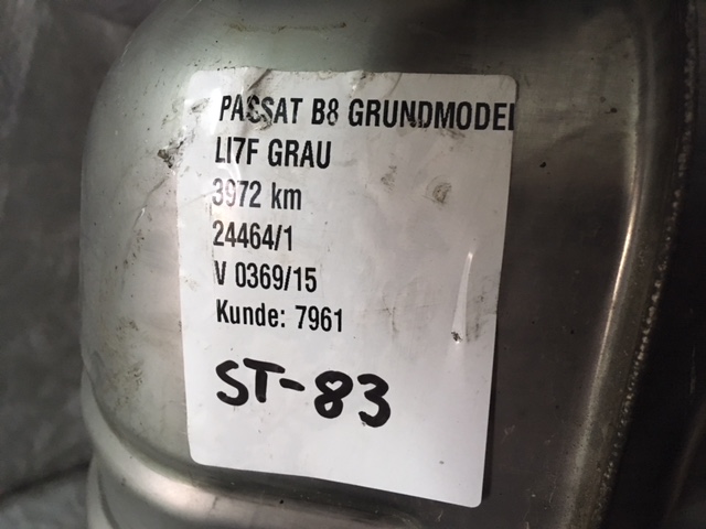 Гаситель выхлоп vw passat b8 3q5253611t 1.4 tsi с Разборки