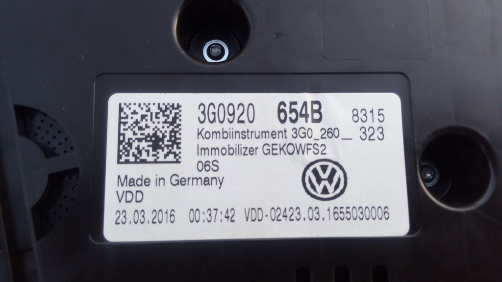 фото №4, Счетчик, приборная панель 3g0920654b vw passat b8 europa