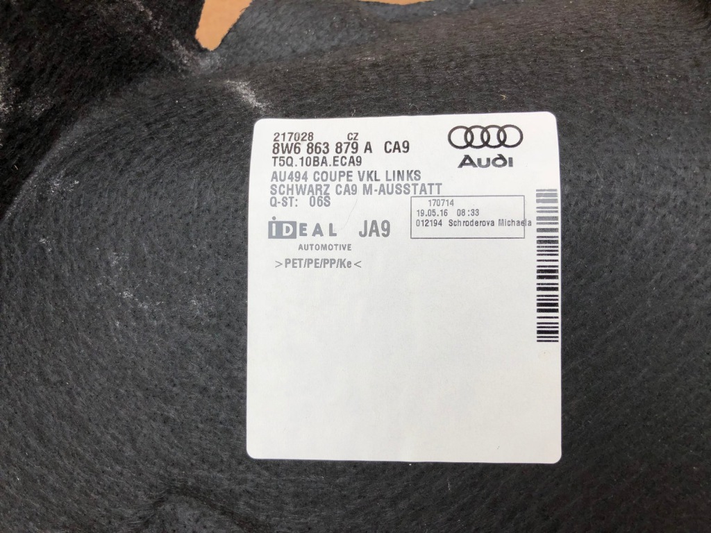 фото №5, Обшивка багажника 8w6863879a audi a5 s5 f5 8w coupe